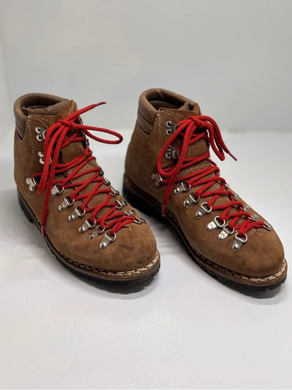 Stellina Made in Italy Hiking Boots Vibram Sole Brown Leather Alpine Mens US 8